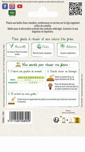 Fleurs - Balsamine Camélia Double Variée - MEDIA_PACKAGING_VERSO